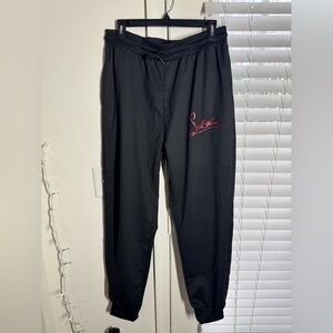 Black Jogging Set with Jacket and Red T-Shirt, No Brand